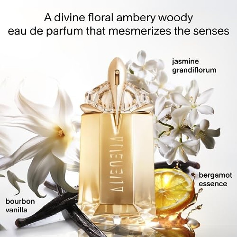 Mugler Alien Goddess - 오 드 퍼퓸 - 여성용 향수 - 꽃 & 우디 - 베르가못, 자스민, 바닐라 함유 - 오래 지속되는 향수 - 3.0 Fl Oz