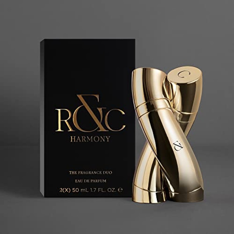 R&C Harmony by R&C 향수 - The Fragrance Duo - 그와 그녀를 위한 어울리는 향수 - 화합을 상징하는 아름답게 얽힌 자석 병 - 은은하고 현대적인 향기 - 2 pc EDP 스프레이