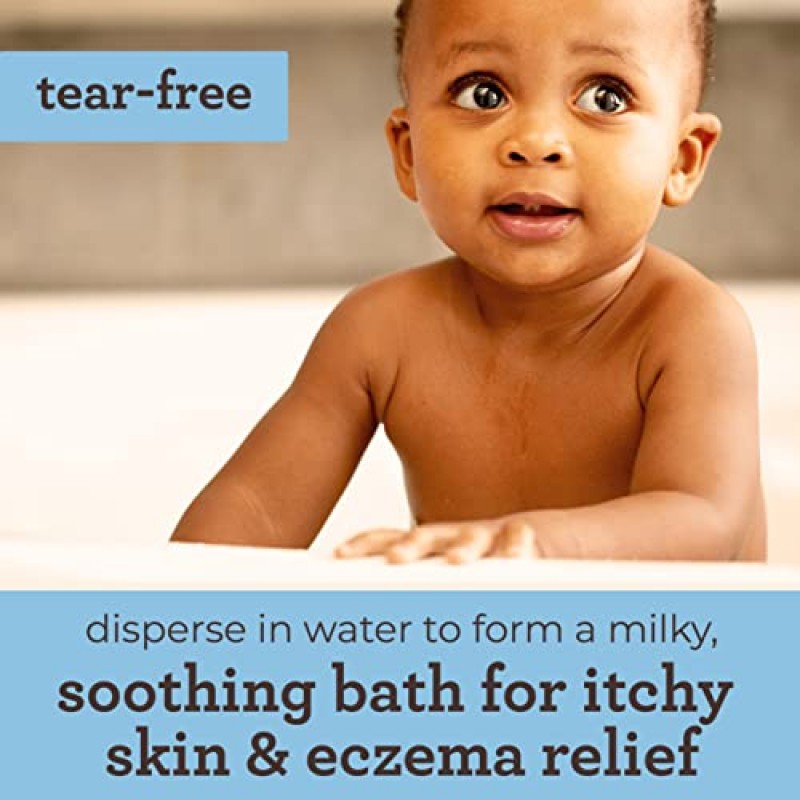 Aveeno Baby Eczema Therapy 건조하고 가렵고 자극된 피부를 완화하는 진정 목욕 트리트먼트, 천연 콜로이드 오트밀로 제조, 향, 파라벤, 스테로이드 및 눈물 없음, 10ct