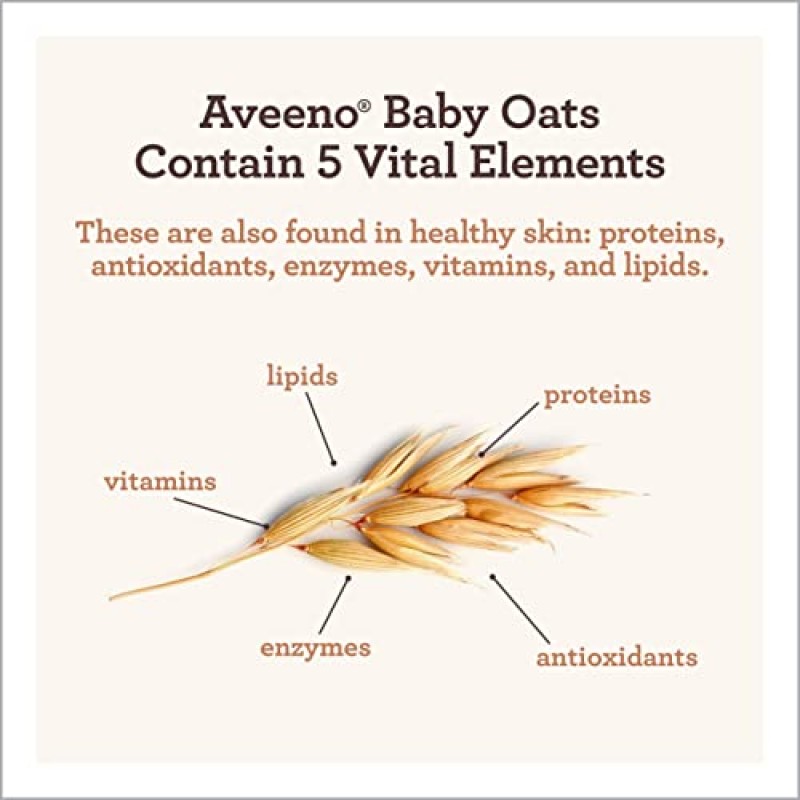 Aveeno 베이비 데일리 모이스처 젠틀 배스 워시 & 샴푸, 천연 귀리 추출물 함유, 민감한 모발과 피부를 위한 저자극성, 눈물 없음, 파라벤 무함유 포뮬러, 가벼운 향, 33 fl. 온스