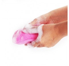 BabaMate 천연 대나무 아기 목욕 스폰지 - 2 팩 - 아기 피부를 위한 매우 부드럽고 흡수성 스폰지 - 핑크 바이올렛