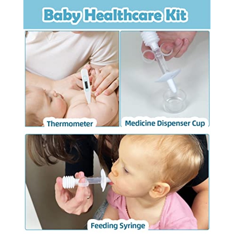 아기 손질 및 건강 키트, Lictin 15 in 1 안전 관리 세트, 신생아 유아용 건강 관리 세트, 머리 브러시, 빗, 손톱깎이 등 신생아 유아용 남아 여아용