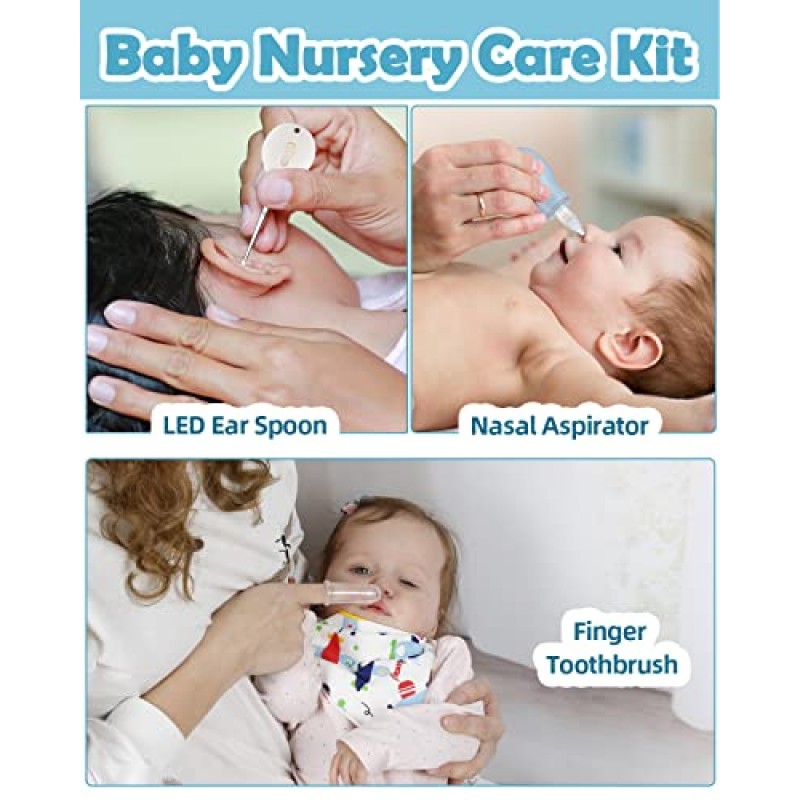 아기 손질 및 건강 키트, Lictin 15 in 1 안전 관리 세트, 신생아 유아용 건강 관리 세트, 머리 브러시, 빗, 손톱깎이 등 신생아 유아용 남아 여아용