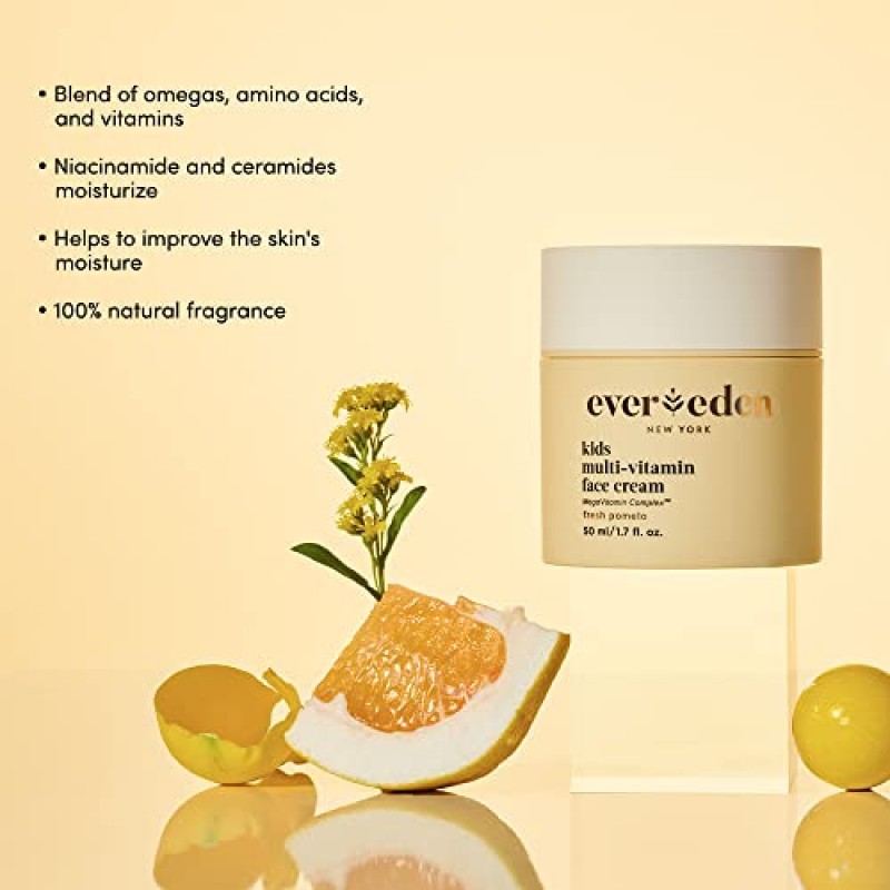 Evereden 프리미엄 베이비 선스크린 SPF 30, 2 fl oz, Evereden 키즈 페이스 크림: 프레시 포멜로, 1.7 oz. & Evereden 키즈 페이스 워시: 프레시 포멜로, 3.4 fl oz. | 3개 품목 번들 세트 | 클린 & 내추럴 스킨케어