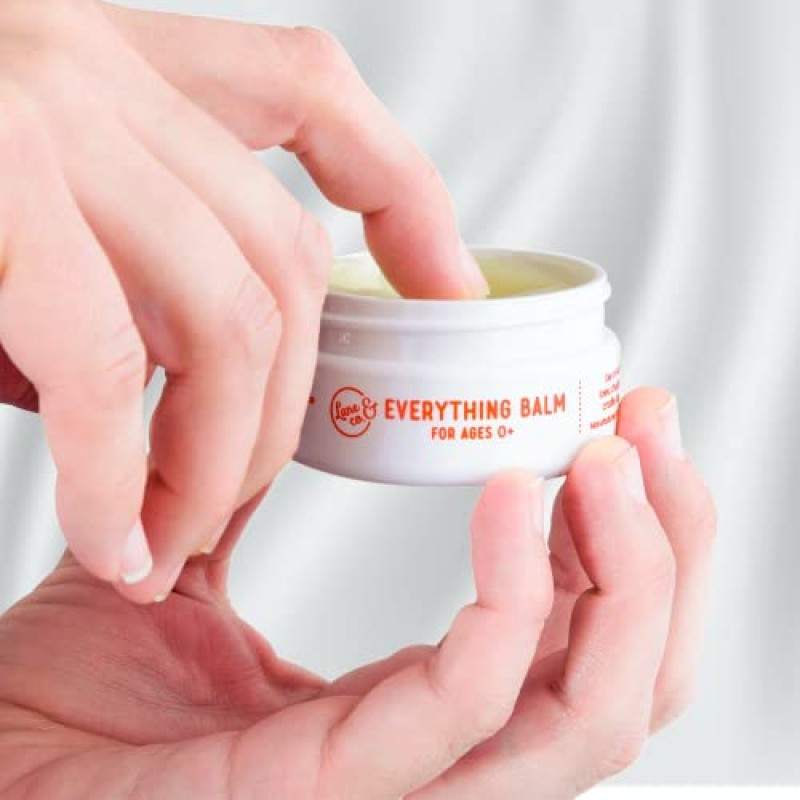 Lane & Co Everything Balm - 기저귀 발진, 아기 모자, 갈라진 입술, 건성 피부를 위한 식물성 베이비 케어 밤 - 민감하고 연약한 신생아 피부에 적합 - 아기, 어린이, 엄마, 성인에게 적합