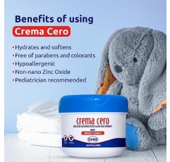 Crema Cero 아기용 기저귀 발진 크림(산화아연 포함) - 빠른 완화 및 보호를 위한 고강도 기저귀 크림 - 수분 공급 및 진정 아기 밤 - 8.5온스