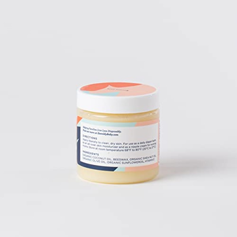 Esembly Everyday Balm, 연약한 아기 피부를 위한 유기농 기저귀 밤, 기저귀 발진 예방, 젖꼭지 크림, 유아용 캡, 건조하고 갈라진 피부를 포함한 다양한 용도, 미국산, 4온스