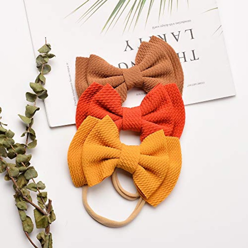 Prohouse 20 PCS 큰 활 아기 나일론 머리띠 Hairbands 머리 활 아기 소녀를위한 Elastics 신생아 유아 유아 어린이 헤어 액세서리