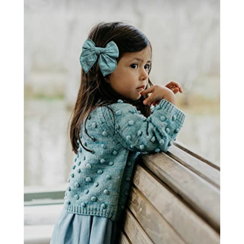 Cherssy 아기 머리 활 클립, 10pcs 수 놓은 줄무늬 활 머리 악어 클립 아기 소녀, 유아, 유아, 학교 소녀, 어린이를위한 액세서리