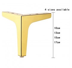 LONGZG 4개 금속 가구 다리, DIY 삼각형 테이블 다리, 캐비닛, 소파, 커피 테이블, TV 캐비닛 및 기타 가구 발에 적합합니다. (7인치 / 17cm, 골드)