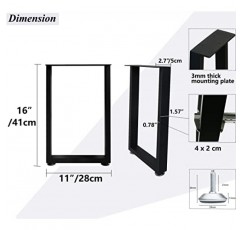Luffioner 16인치 벤치 다리, 금속 테이블 다리 튼튼한 가구 다리 16인치, 커피 테이블 다리 사이드 테이블 다리, 높이 11인치, 너비 16인치, 2개 세트 …