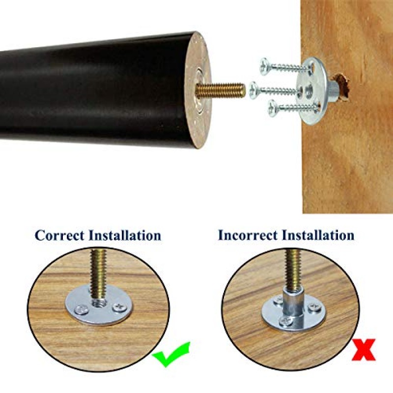 AORYVIC 8인치 목재 가구 다리 교체 소파 다리 소파 피트용 4개 팩 서랍장 캐비닛 DIY 가구 프로젝트(사전 뚫린 5/16인치 볼트 포함)
