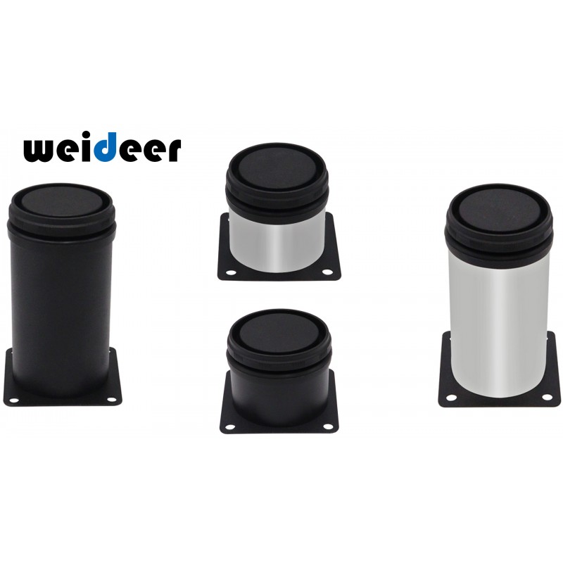 Weideer 4 팩 4 인치 스테인레스 스틸 가구 다리 캐비닛 DIY 가구 + 16pcs 나사 (실버 50x100mm) 에 대 한 조정 가능한 라운드 주방 피트