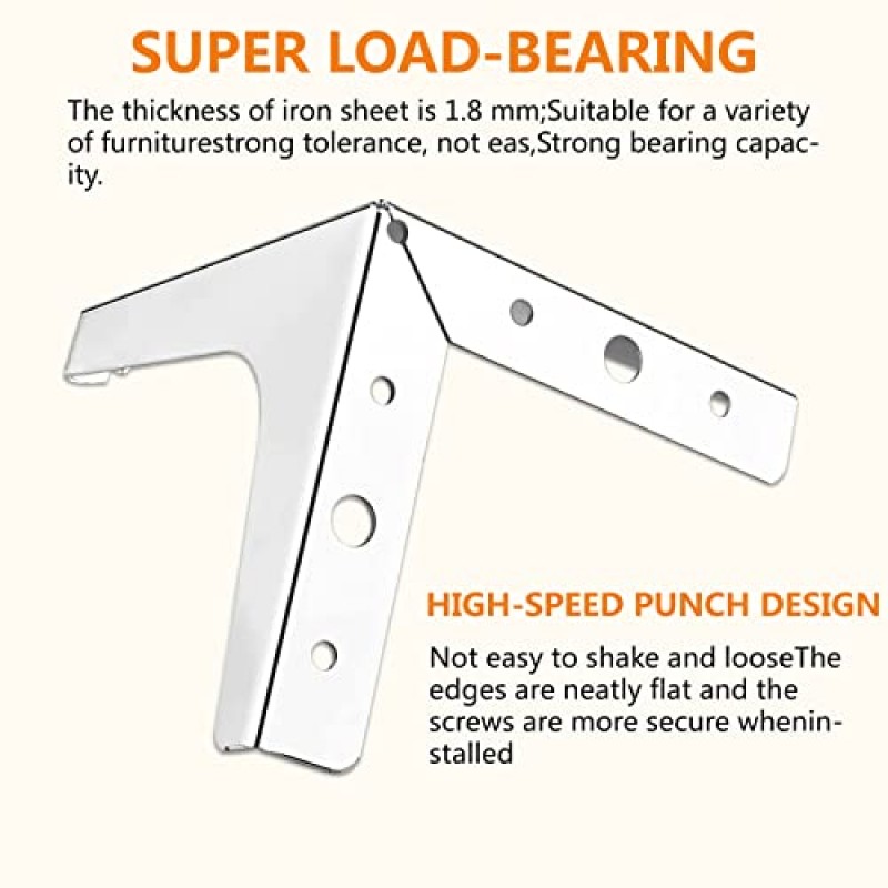 WEICHEN 7 인치 금속 가구 다리, 가구용 현대 삼각형 의자 다리 4 소파 다리 세트 캐비닛 소파 찬장 의자 오토만 드레서 용 DIY 교체 다리 (실버)