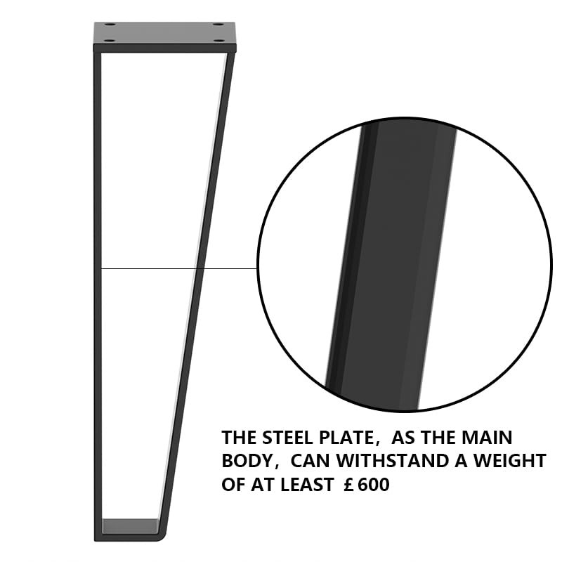 Orgerphy 12인치 금속 벤치 다리 4개 세트| 삼각형 모양의 헤비 듀티 테이블 다리 금속 소파 다리 가구 다리 | 소파 소파 드레서용 블랙 메탈 | 커피 테이블용 금속 다리(12인치)