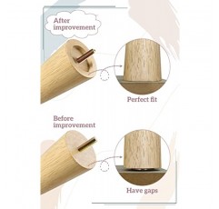 GOSCHE 나무 의자 다리 10인치, 둥근 단단한 나무 가구 발, 소파 다리 4개 세트, 안락 의자, 캐비닛, 미드 센추리 모던 드레서 또는 홈 DIY 프로젝트 롤빵 피트용 교체 소파 다리
