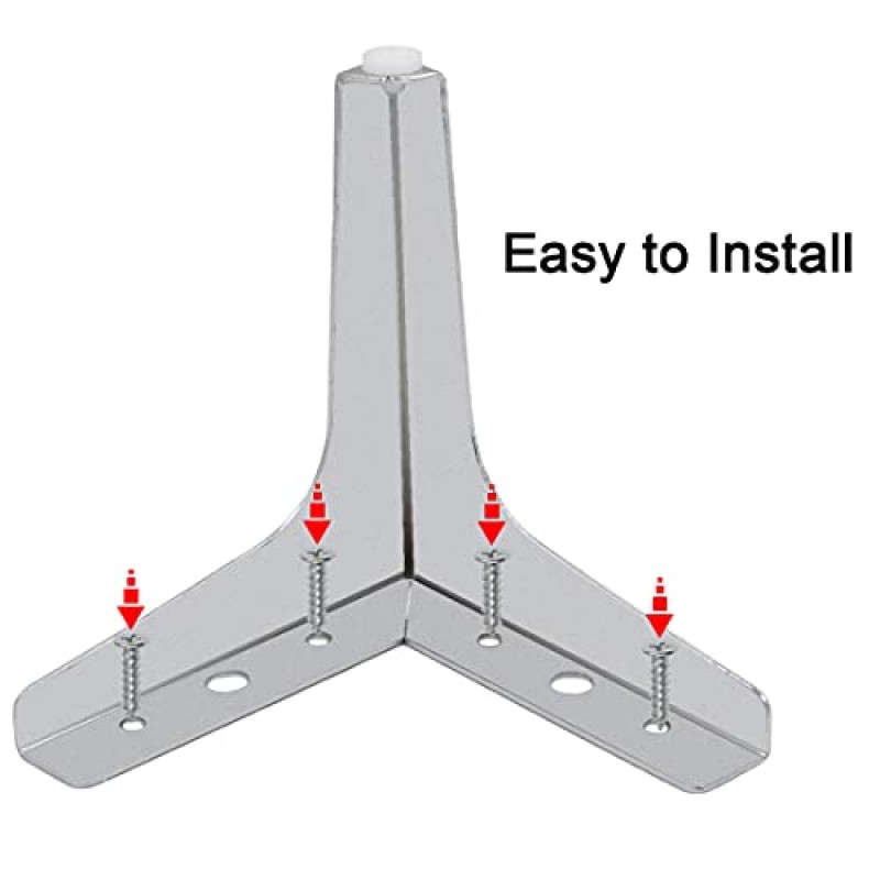 Zorfeter 6 인치 가구 다리, 4 개의 현대 금속 삼각형 가구 소파 피트 세트 테이블 캐비닛 찬장 소파, 광택 크롬 용 DIY 교체 부품