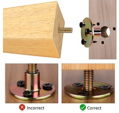 Ruisita 8 조각 정사각형 나무 가구 다리 3 인치 단단한 나무 소파 소파 다리 가구 피트 캐비닛 침대 교체 다리 안락 의자 의자 설치 하드웨어, 자연 포함 DIY 프로젝트