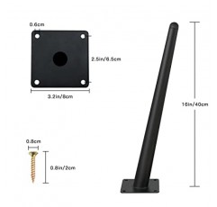 LOSODONA 16인치 테이블 다리 비스듬한 가구 다리 4개의 금속 테이블 다리 세트 현대적인 스타일의 소파 다리 의자 다리 소파, 스탠드, 오토만, 찬장용 헤비 듀티 소파 교체 피트(검은색)