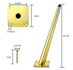 LIANGYUN 16 인치 4 팩 테이블 다리 비스듬한 금속 가구 다리 세기 중반 스타일 다리 커피 테이블 책상 소파 캐비닛 의자 소파 오토만 홈 DIY 프로젝트에 이상적