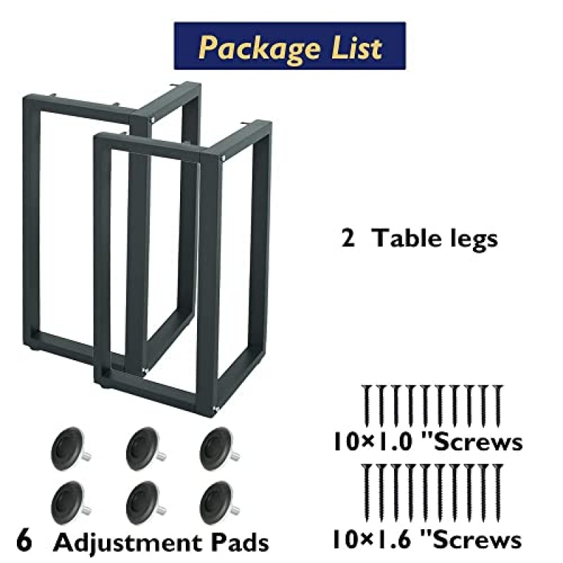 BOTAOYIYI 금속 테이블 다리 28인치(폭 19.7