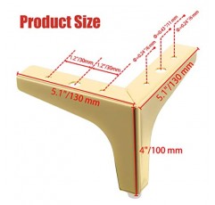 MILDWOO 금속 가구 다리 4 인치, 8 PCS 삼각형 가구 발 현대적인 스타일의 가구 소파 다리, 캐비닛, 찬장, 테이블, 소파, 소파 의자용 헤비 듀티 교체 금 다리
