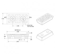 초대형 직사각형 직사각형 고무 발 범퍼 4개 - .590 H X 3.000 L X 1.510 W - - 미국산 가구, 테이블, 의자, 책상, 벤치, 소파, 가슴 및 대형 물품용 튼튼한 비마킹입니다.