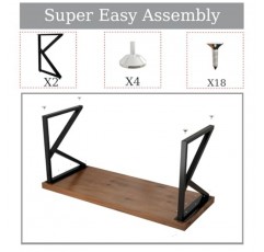 HOMEKAYT 금속 테이블 다리 28인치 높이 x 24인치 너비, DIY 가구용 산업용 및 현대식 헤비듀티 금속 책상 다리, 검정색 테이블 다리, 2개 세트(K 모양