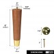 Ilyapa 목재 가구 다리 골드 토대 - 소파, 의자, 2인용 의자, 오토만, 옷장, 엔드 테이블용 갈색 8인치 테이퍼형 교체 가구 다리 4개 세트
