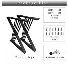 ZSYHCX 테이블 다리, 금속 테이블 다리 헤비 듀티 금속 책상 다리 2개 세트 DIY 산업용 가구 식탁 다리 28인치 주철 다리 컴퓨터 책상 다리(색상: A, 크기: 28in*24in)