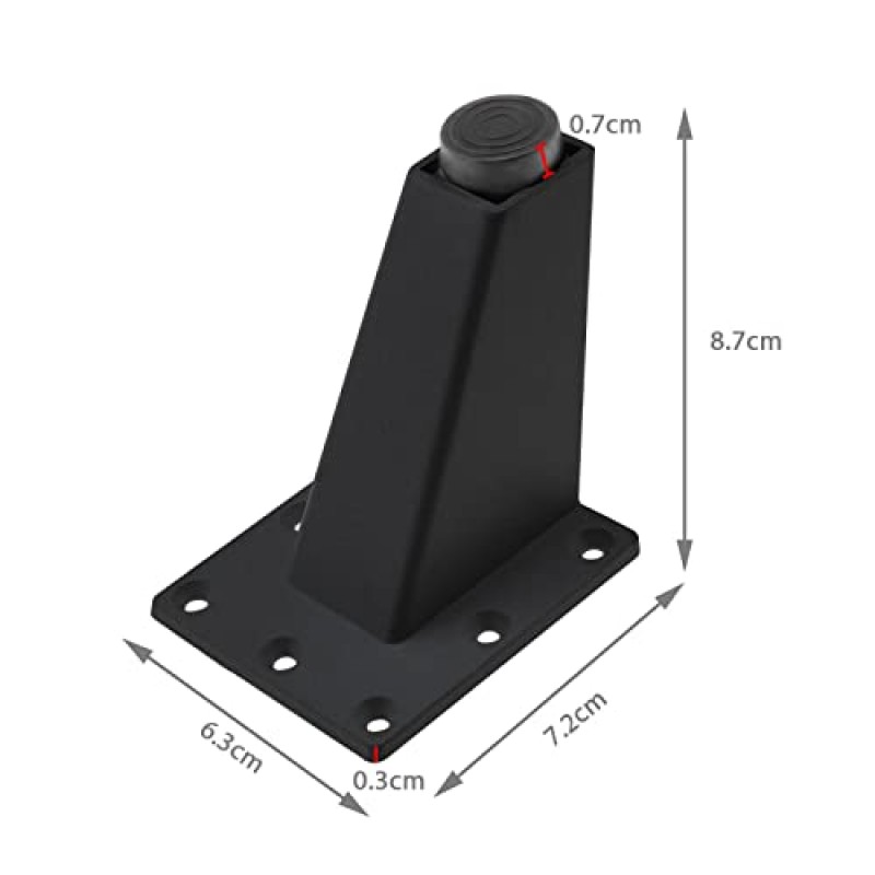 아이디어 만들기 8Pcs 가구 다리 알루미늄 합금 현대 테이블 다리 금속 삼각형 가구 피트 가구 다리 소파 소파 찬장 캐비닛 8.7x7.2x6.3cm 블랙