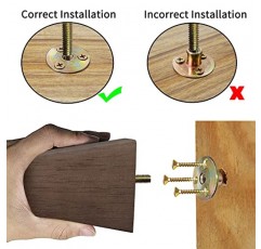 LBW 원목 소파 다리 정사각형 가구 다리 소파, 안락 의자, 오토만, 드레서, 캐비닛, 사이드보드용 6인치 교체 다리, 미드 센추리 스타일용 미끄럼 방지 피라미드 다리, 4개 세트