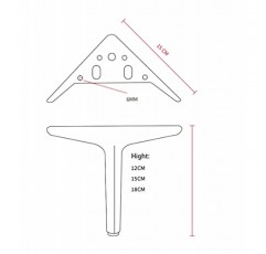 Hyever 금속 가구 다리 골드 헤비 듀티 소파 다리 4개 세트 소파 소파 드레서 벤치 캐비닛(5인치, 골드)