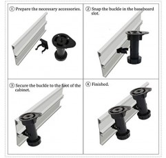 4팩 조절 가능한 높이 캐비닛 찬장 가구 다리 발, 하드웨어 캐스터 글라이드 높이 캐비닛 부엌 욕실용 레벨링, 캐비닛 레벨링 다리,