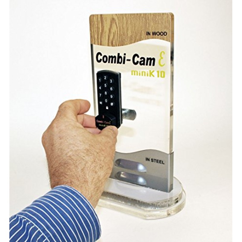 FJM Security Products Combi-Cam E, 7910-K10, 전자 캐비닛 잠금 장치, 검정색 마감, 소형