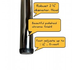 30인치 테이블 또는 책상용 크롬 다리 - 직경 2 3/8인치
