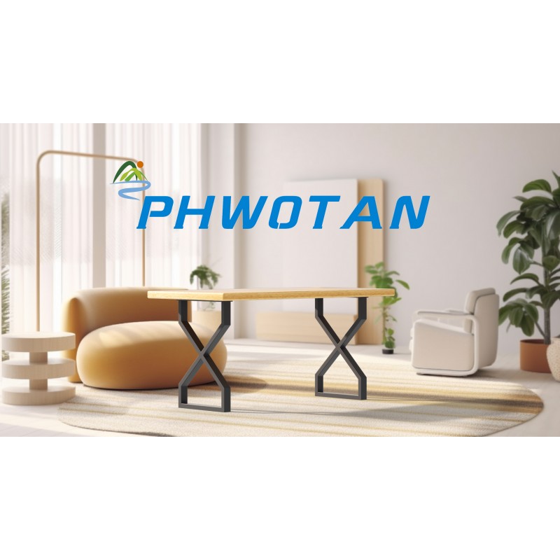 PHWOTAN 금속 테이블 다리 28인치 x 24인치, 다이아몬드 모양의 검은색 책상 다리, 식탁/책상/사무실/컴퓨터용 헤비 듀티 금속 다리, 테이블 다리 2개 세트