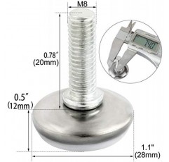 20 팩 M8 x 20mm 나사 식 가구 수평 조절 다리 가정용 가구 책상 테이블 소파 의자 다리 용 조정 가능한 레벨러 바닥 보호대