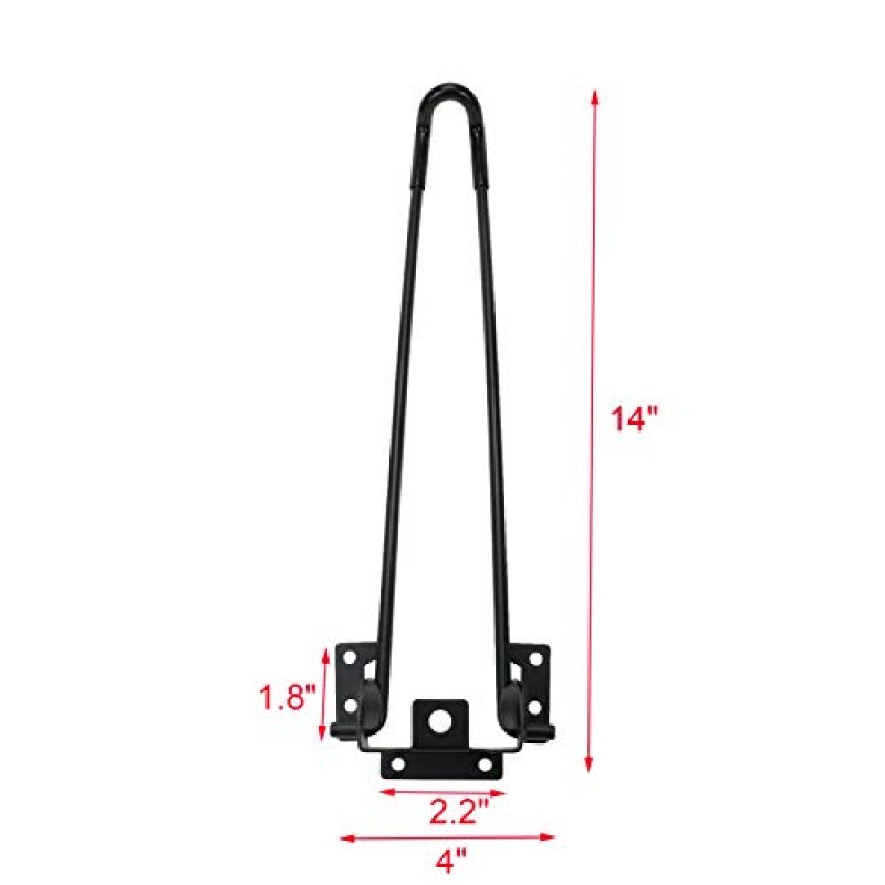 Geesatis 4 Pcs 커피 테이블 접이식 다리 머리핀 헤비 듀티 침대 책상 테이블 다리 홈 DIY 가구 다리 장식, 장착 나사 포함, 높이 14inch / 350mm, 검정색