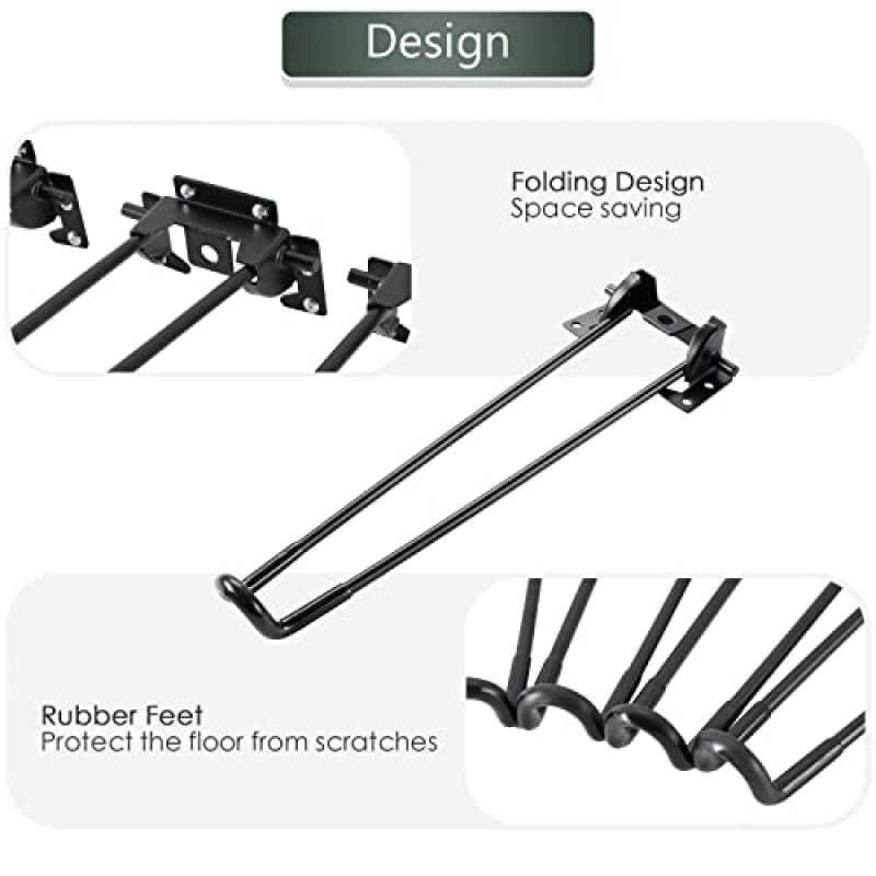 MAOPINER 접이식 머리핀 ​​테이블 다리 가구 다리 가구용 헤비 듀티 금속 접이식 테이블 다리 홈 DIY 프로젝트, 장착 나사 포함, 높이 12.6 인치, 검정색