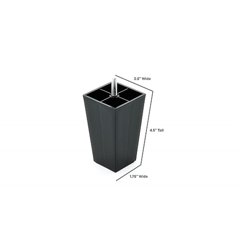 소파, 의자, 소파, 옷장, 침대, 캐비닛 및 오토만용 Ohbee 프리미엄 사각 다리 - 4, 4 1/2인치 세트