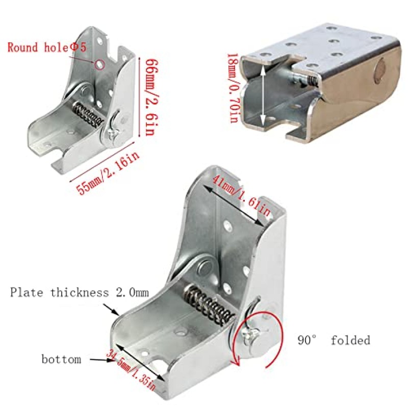 2팩 테이블 다리 힌지 접이식 브래킷 자동 잠금 힌지 다리 피팅 및 접이식 다리용 앵글 버팀대 접이식 작업대 주방 접이식 테이블(1쌍)