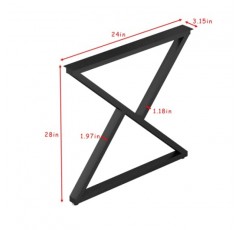 검은 금속 테이블 다리 28'인치 헤비 듀티 금속 책상 다리, 테이블용 DIY 금속 다리, 가정용 가구용 산업용 테이블 다리(판자 제외)