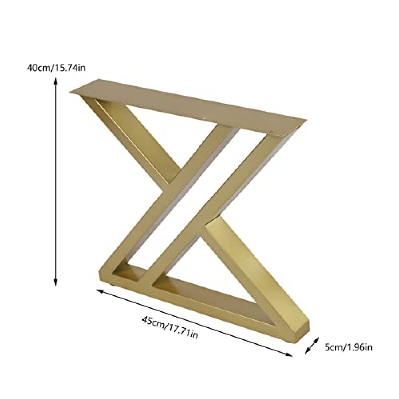 DYNAMI 2Pcs 금속 책상 다리, 헤비 듀티 산업용 커피 테이블 다리, X 모양 DIY 금속 벤치 다리 가구 다리, 440lbs 부하, 식탁/책상/사무실 테이블(H16