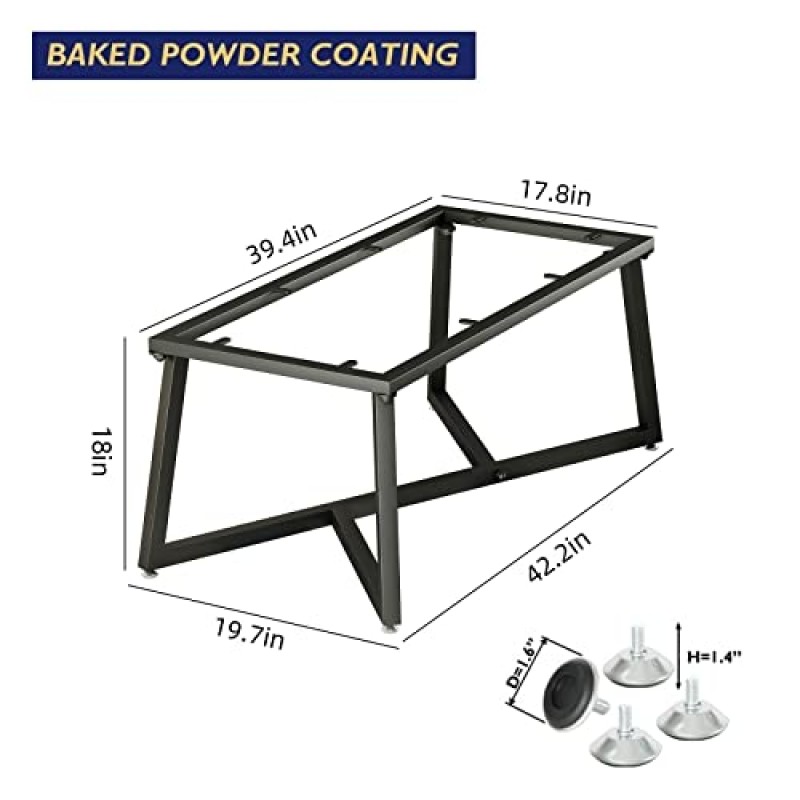 FUSHIAIPTC 18 인치 금속 커피 테이블 다리, 사무실 현대 책상 야간 스탠드, 엔드 테이블, 벤치, TV 스탠드 등을위한 테이블 헤비 듀티 가구 다리 용 DIY 기하학 데스크베이스