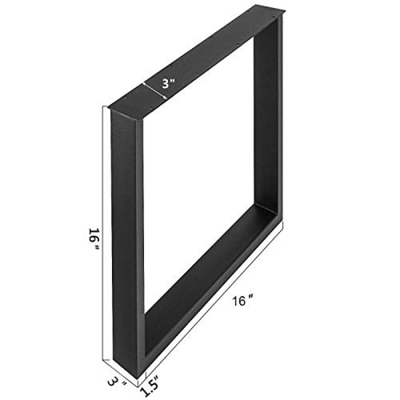 FUBIRUO 금속 산업 컨트리 스타일 금속 벤치 다리 헤비 듀티 테이블 다리 커피 테이블 다리 사이드 테이블 DIY 블랙(16'Hx16'W) 2 PCS