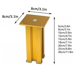 4 Pcs 알루미늄 합금 가구 다리, DIY 금속 가구 피트, 정사각형 소파 다리, 찬장, 소파, TV 스탠드, 욕실 캐비닛 다리, 나사 포함(색상: 골드, 크기: 6cm/2.4인치)(골드 25cm/9.8인치)