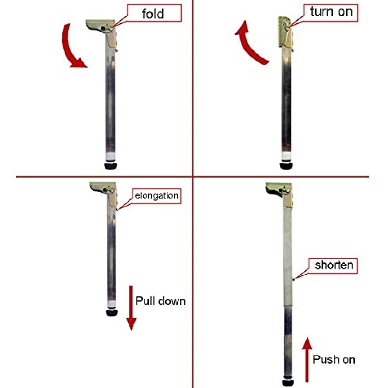 테이블 다리, 조정 가능한 접이식 테이블 다리, 주방 테이블 다리 텔레스코픽 피트, 스테인레스 스틸 지지대, DIY 가구, 조리대, 접이식 테이블, 사무실 책상에 적합(크기: 60cm(23.6in)