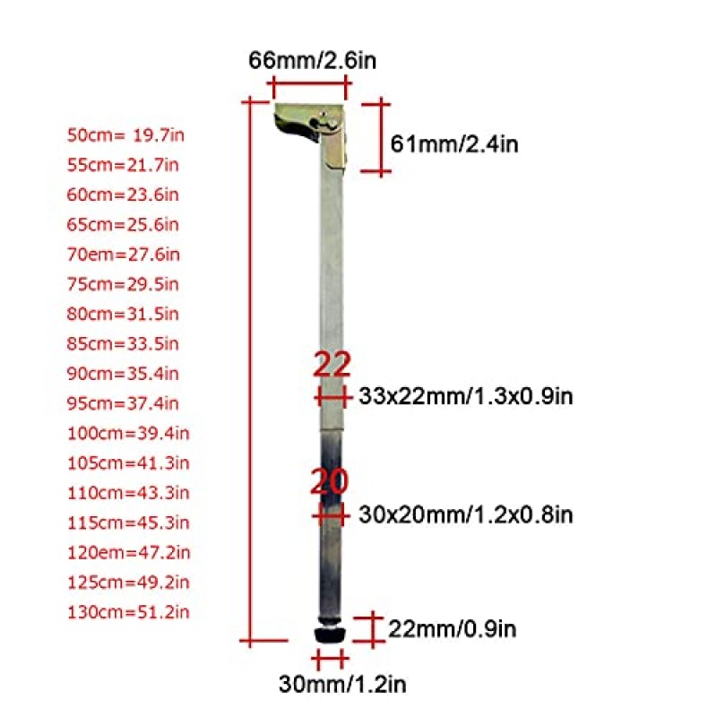 테이블 다리, 조정 가능한 접이식 테이블 다리, 주방 테이블 다리 텔레스코픽 피트, 스테인레스 스틸 지지대, DIY 가구, 조리대, 접이식 테이블, 사무실 책상에 적합(크기: 60cm(23.6in)