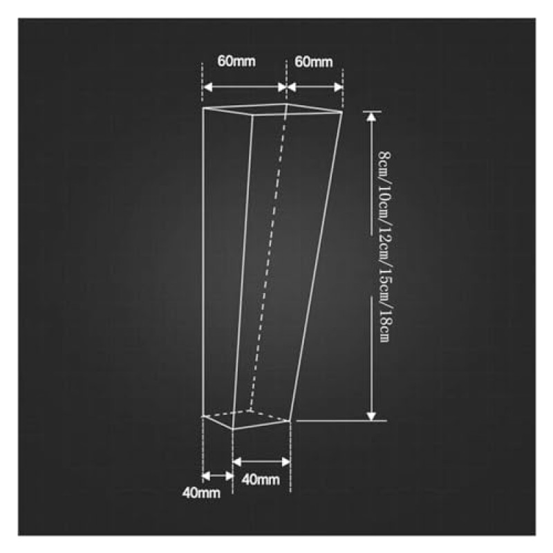 LYF 4피스 세트, 목재 가구 다리, 사각 원뿔형 마감, 현대 중국 스타일, 소파, 옷장, DIY 가구, 커피 테이블, 캐비닛 18cm(색상: 검정색, 크기: 45cm/17.7in)에 사용